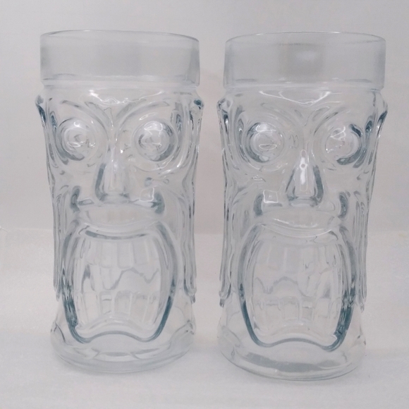 Set of 2 Anchor Hocking Drinking GLASSES Screaming Tiki 16 oz - Picture 2 of 12